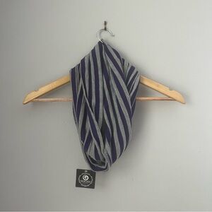 NWT New purple gray Infiniti layered fabric stripe scarf